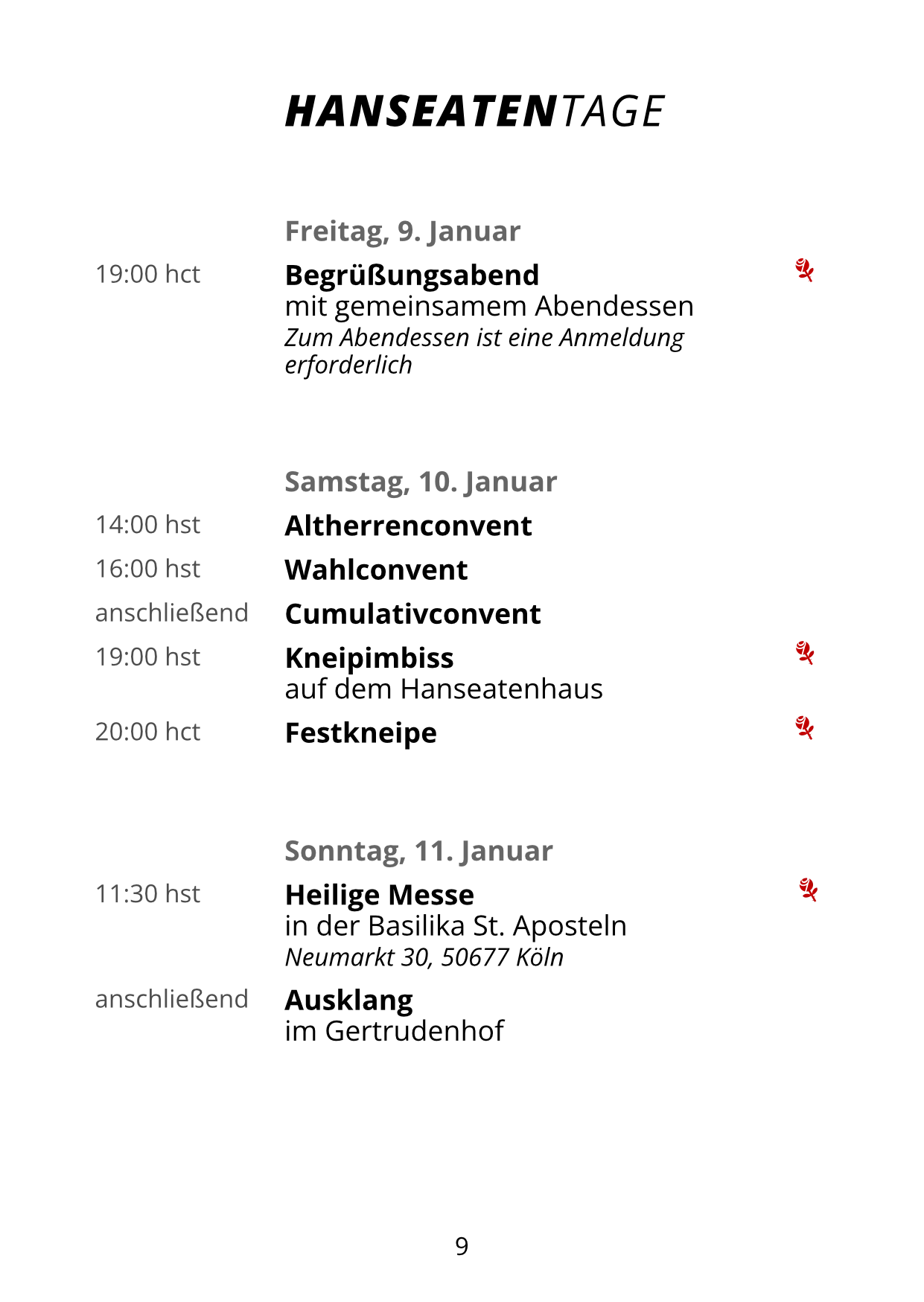 Auszug aus dem Semesterprogramm Auszug aus dem Semesterprogramm