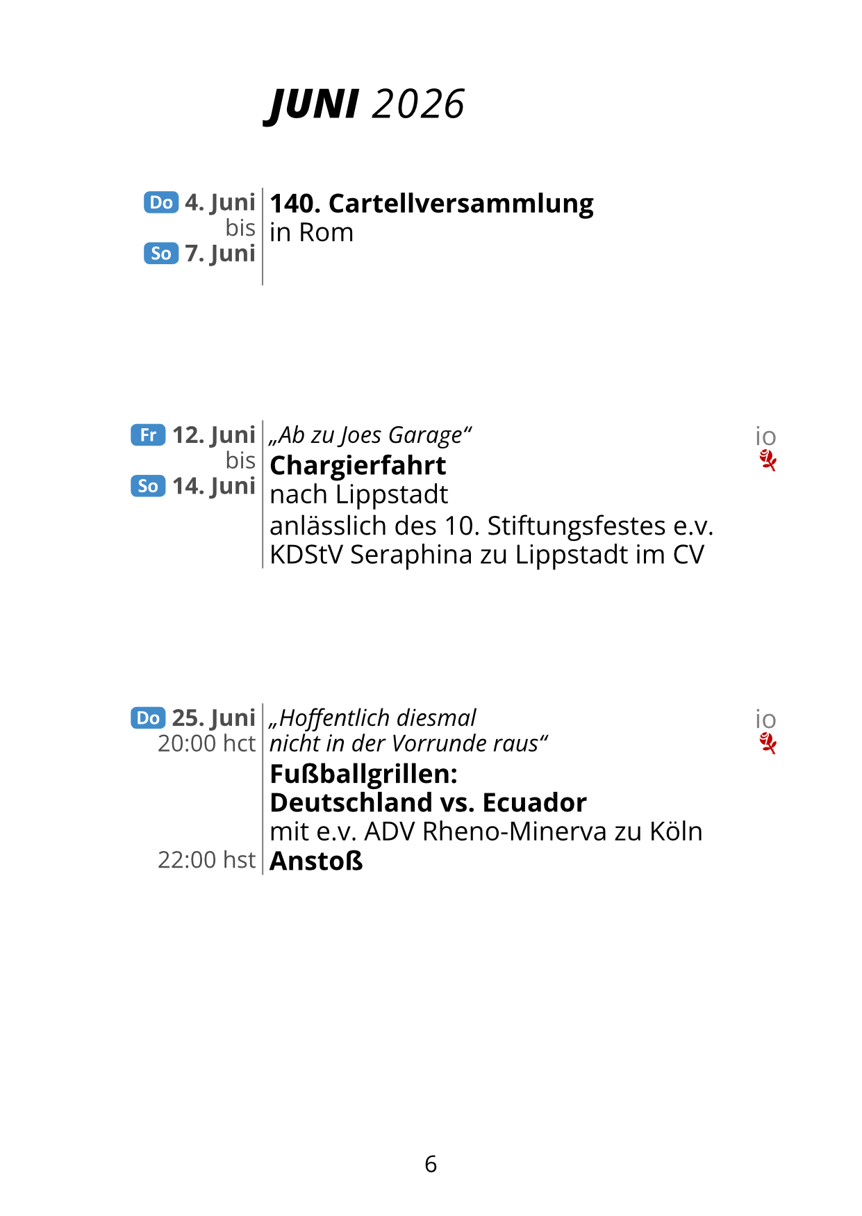 Auszug aus dem Semesterprogramm Auszug aus dem Semesterprogramm