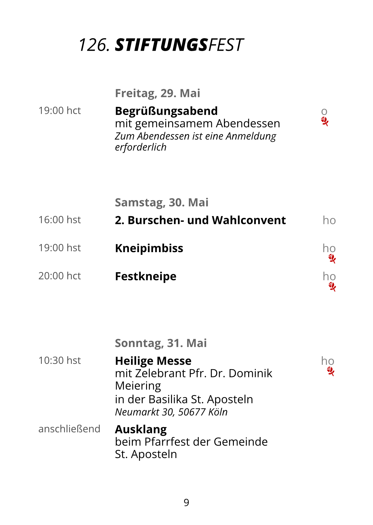 Auszug aus dem Semesterprogramm Auszug aus dem Semesterprogramm
